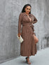 Temperament Commuter Maxi Dress With Drawstring - ROUTINE FASHION
